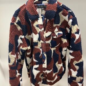 Rag & Bone multicolor jacket, maroon, and navy size large